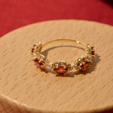 Aurelia Garnet Starburst Ring