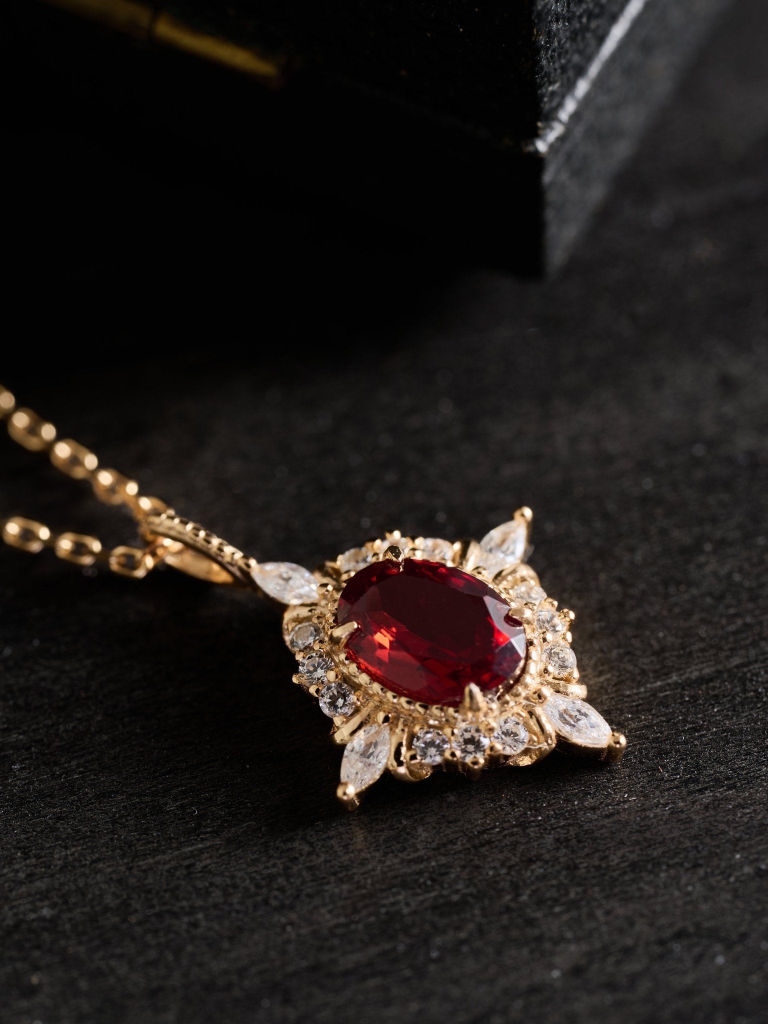 Claire Garnet Diamond Necklace - CAMELLIA