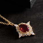 Claire Garnet Diamond Necklace - CAMELLIA