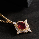 Claire Garnet Diamond Necklace - CAMELLIA