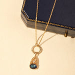 Stellaris Labradorite Necklace - CAMELLIA Circle Chain