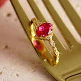 Verdure Ruby Ring - CAMELLIA 6 Gold