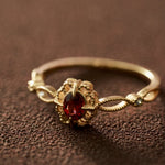 Regal Rosette Garnet Jewelry Set - CAMELLIA 5