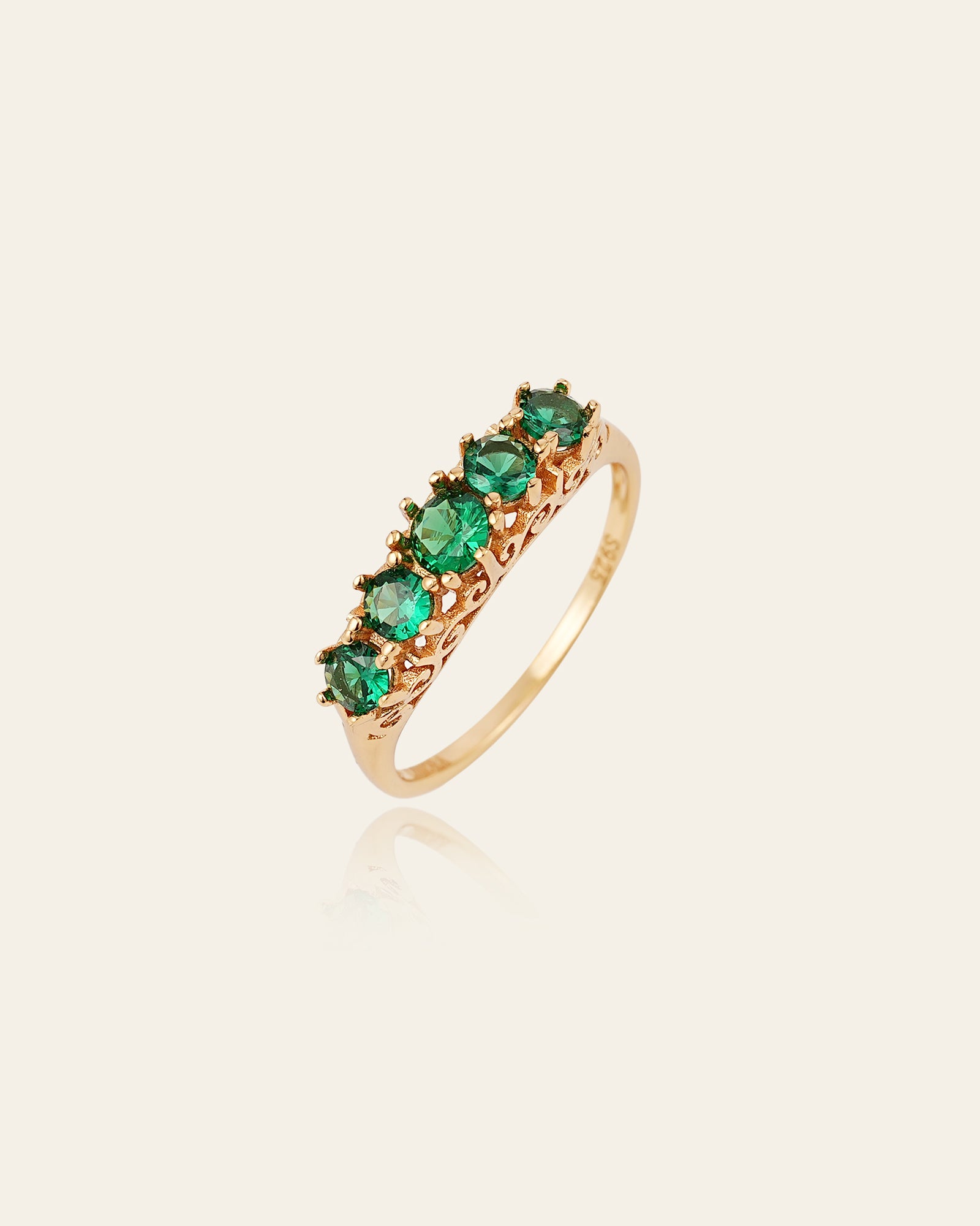 Emerald Crown Ring - CAMELLIA 5