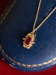 Vivien Garnet Necklace - CAMELLIA Gold
