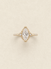 Marquise Lab-Grown Diamond Filigree Ring in 18K Solid Gold