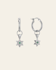 Elsa Lily Emerald Earrings - CAMELLIA White Gold