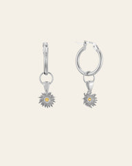 Elsa Chrysanthemum Topaz Earrings - CAMELLIA White Gold