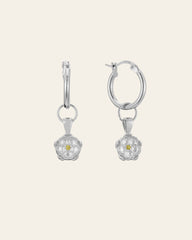 Elsa Poppy Peridot Earrings - CAMELLIA White Gold