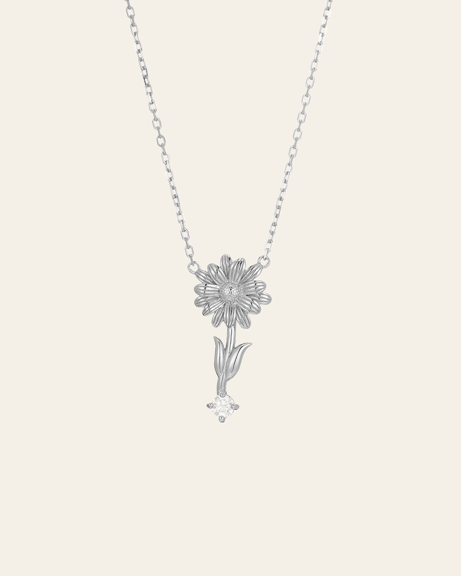 Nerissa Daisy Diamond Necklace - CAMELLIA White Gold 18"