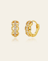 9K Solid Gold Petite Diamond Huggies - CAMELLIA Single 6 mm