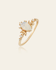 14K Solid Gold Celestia Moonstone Ring - CAMELLIA 3.5 US