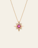 New York Birthstone Pentagram Necklaces - CAMELLIA Ruby