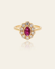 TiAmo Oval Ruby Ring - CAMELLIA 5 US