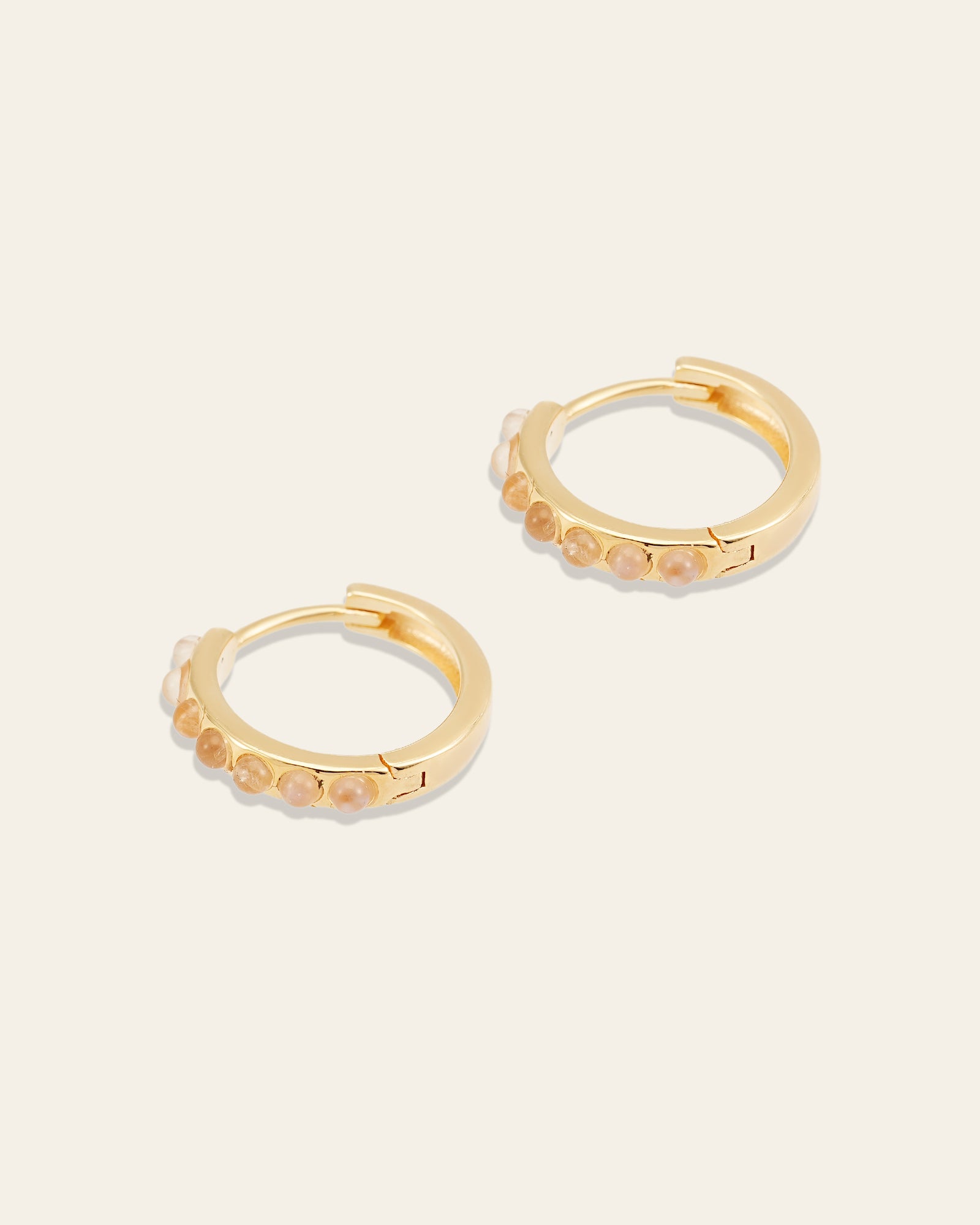 Una Moonstone Hoops - CAMELLIA