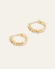 Una Moonstone Hoops - CAMELLIA