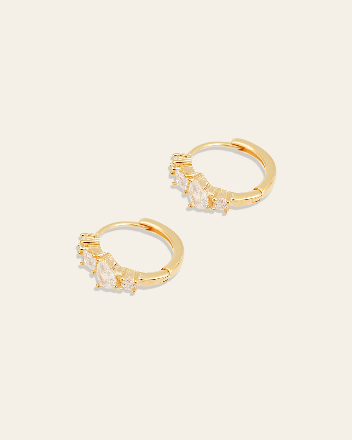 Quillie Cz Hoops - CAMELLIA Gold