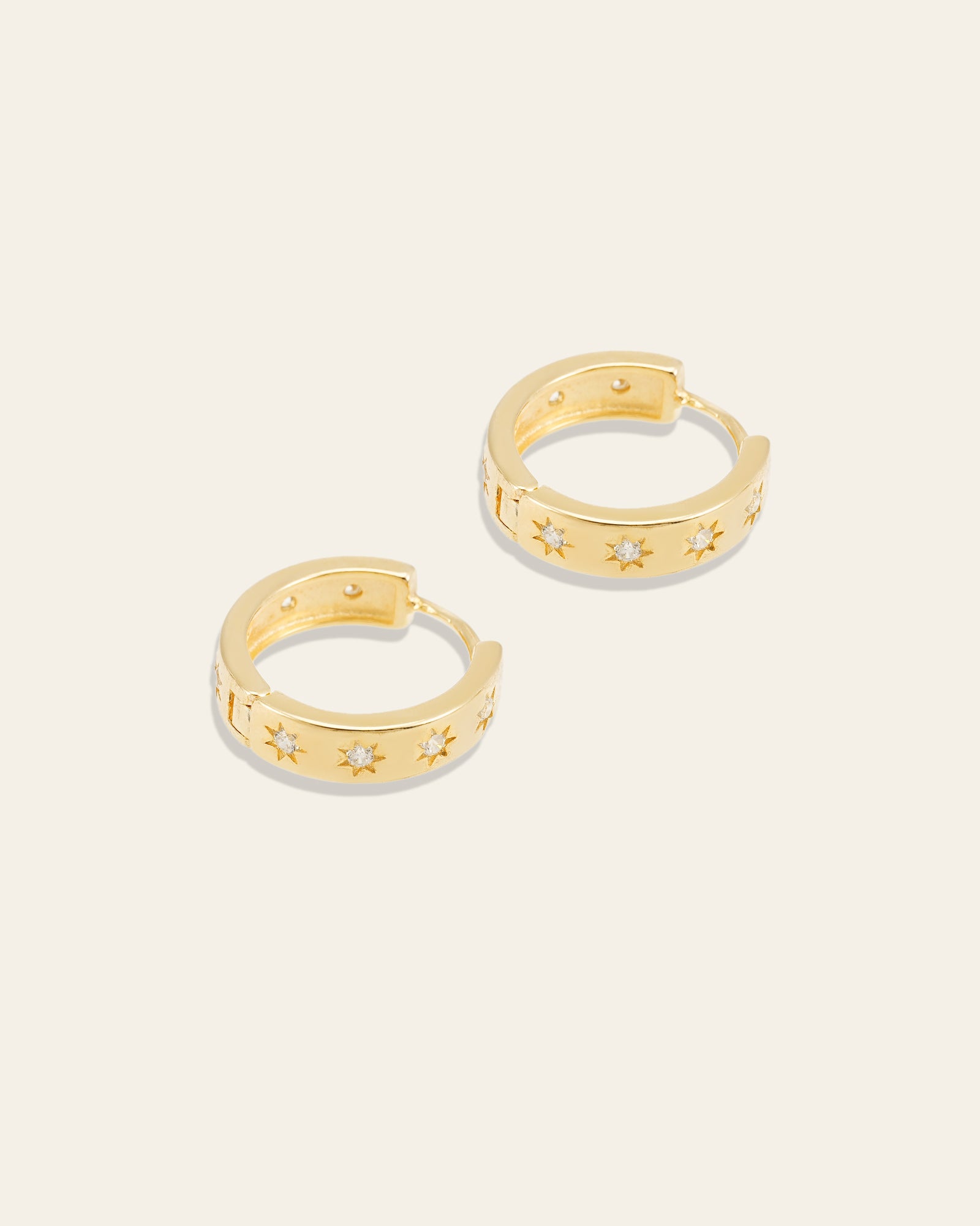 Starburst Cz Hoops - CAMELLIA Gold
