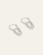 Willo Cz Chain Hoop Earrings - CAMELLIA White Gold