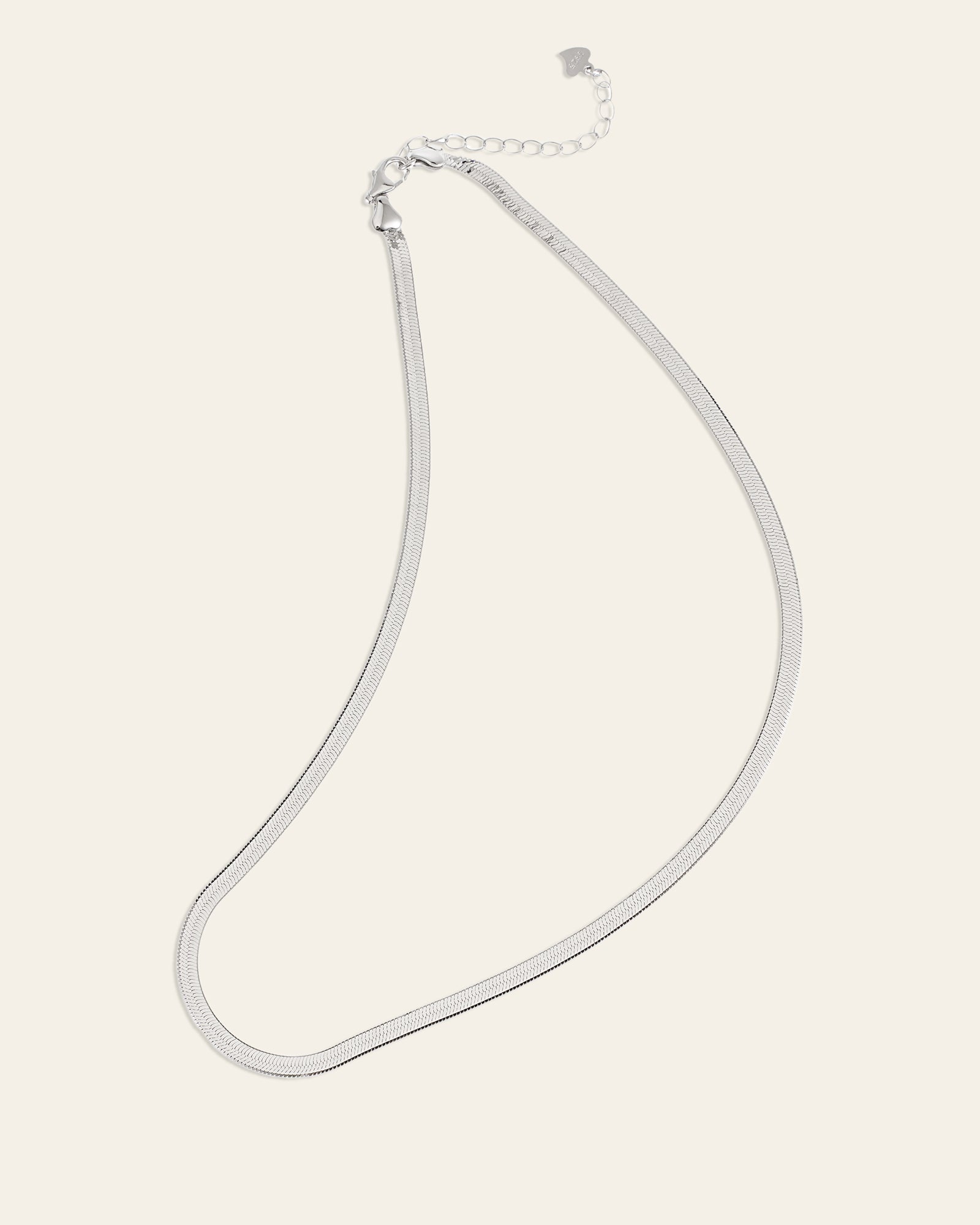 3.5mm Snake Chain Necklace - CAMELLIA White Gold