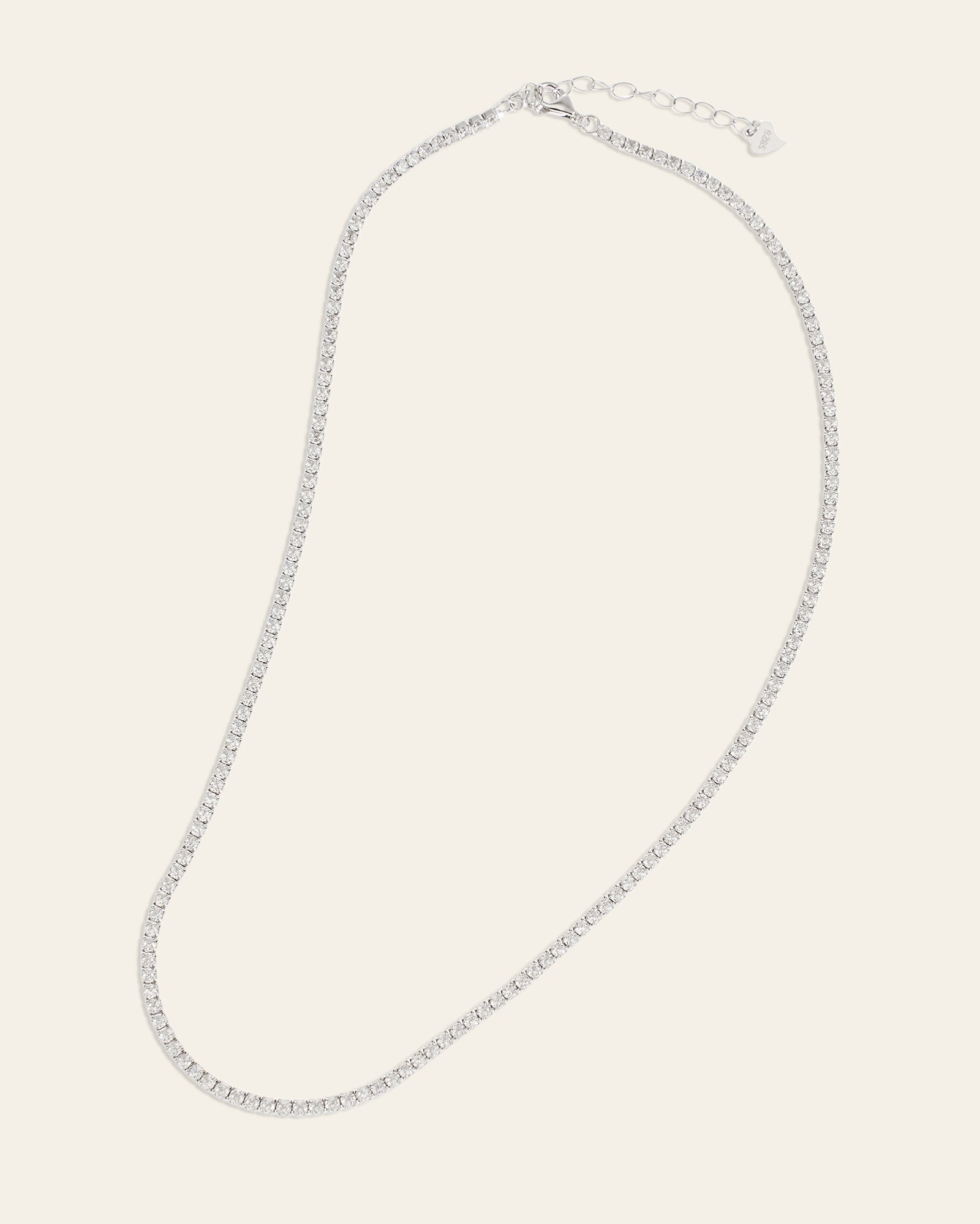 Tennis Chain Necklace - CAMELLIA White Gold