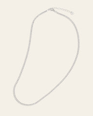 Tennis Chain Necklace - CAMELLIA White Gold