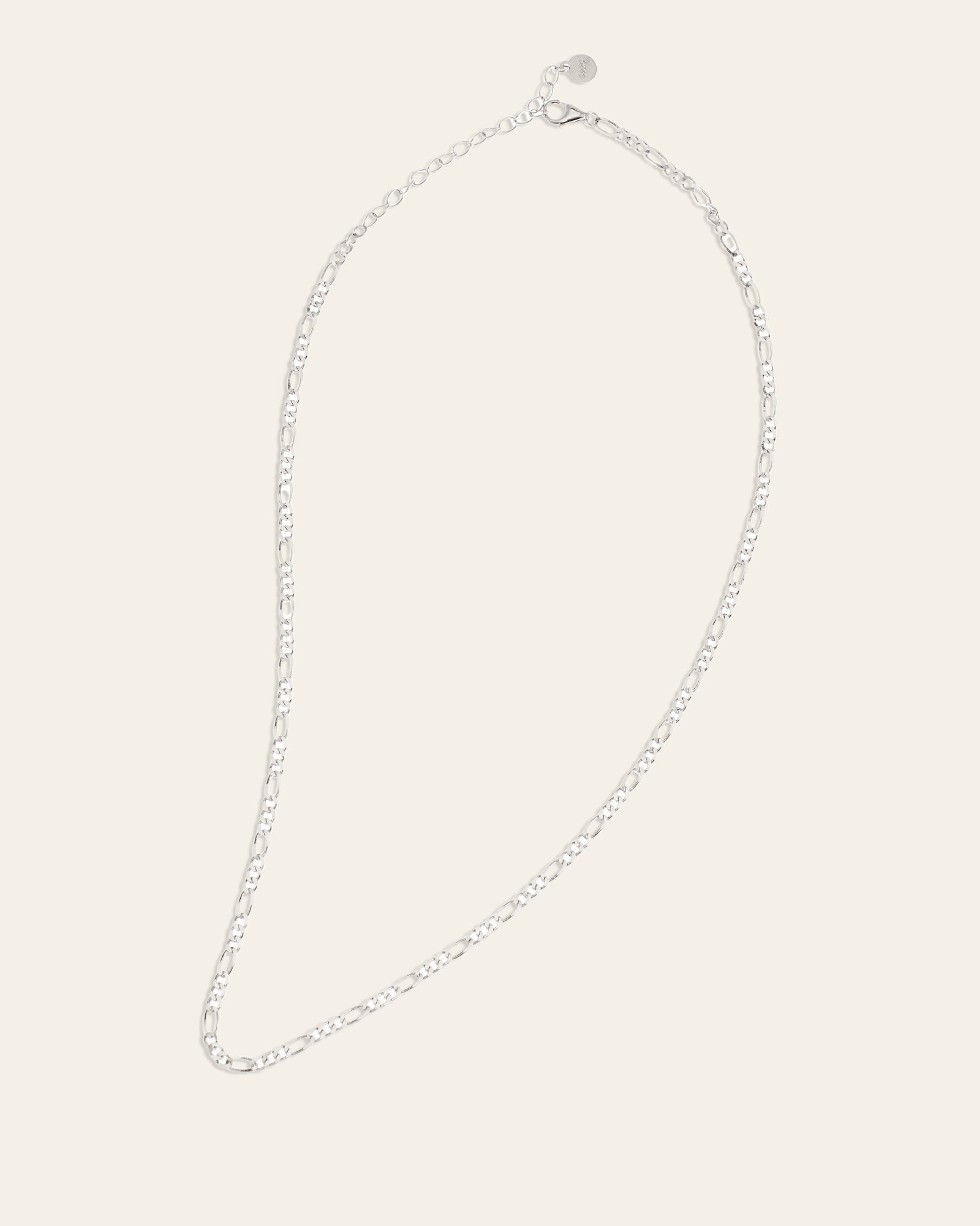Figaro Chain Necklace - CAMELLIA White Gold