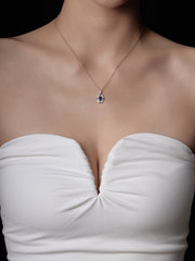 Eta Sapphire Necklace - CAMELLIA Silver