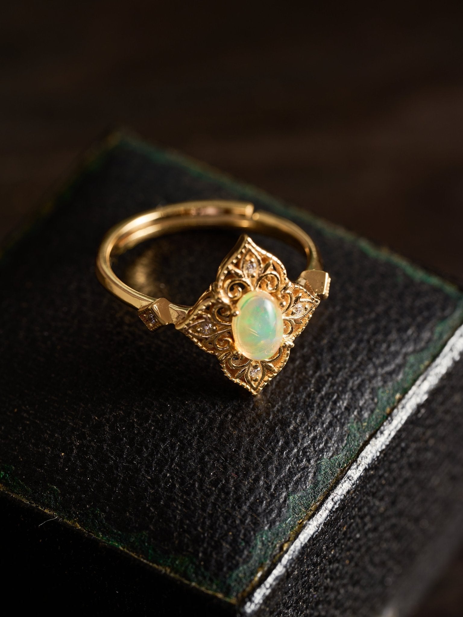 Aurielle Opal Adjustable Ring - CAMELLIA
