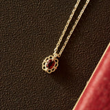 Regal Rosette Garnet Jewelry Set - CAMELLIA 5