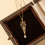 Nocturne Opal Pearl Necklace - CAMELLIA Simple Chain