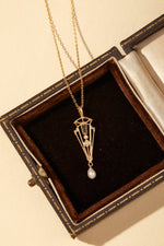 Nocturne Opal Pearl Necklace - CAMELLIA Simple Chain