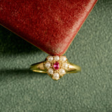 Ruby Pearl Heart Ring
