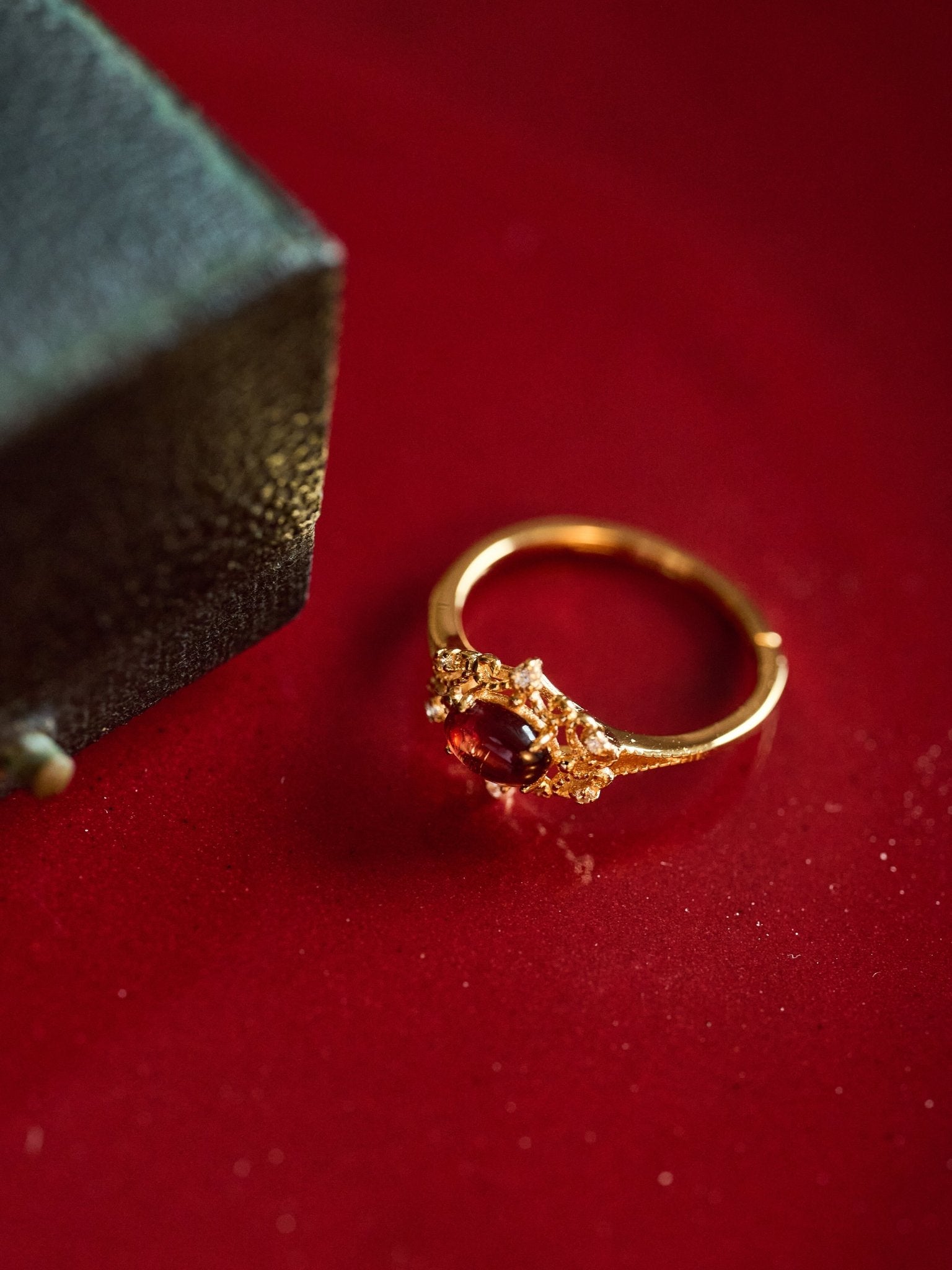 Vivien Garnet Ring - CAMELLIA Adjustable