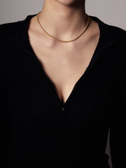 3mm Circle Chain Necklace - CAMELLIA White Gold