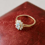Celeste Topaz Halo Ring
