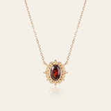 Garnet Petal Necklace - CAMELLIA