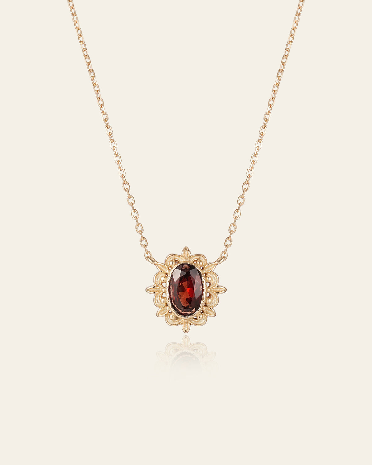 Garnet Petal Necklace - CAMELLIA
