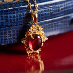 Vivien Garnet Necklace - CAMELLIA Gold