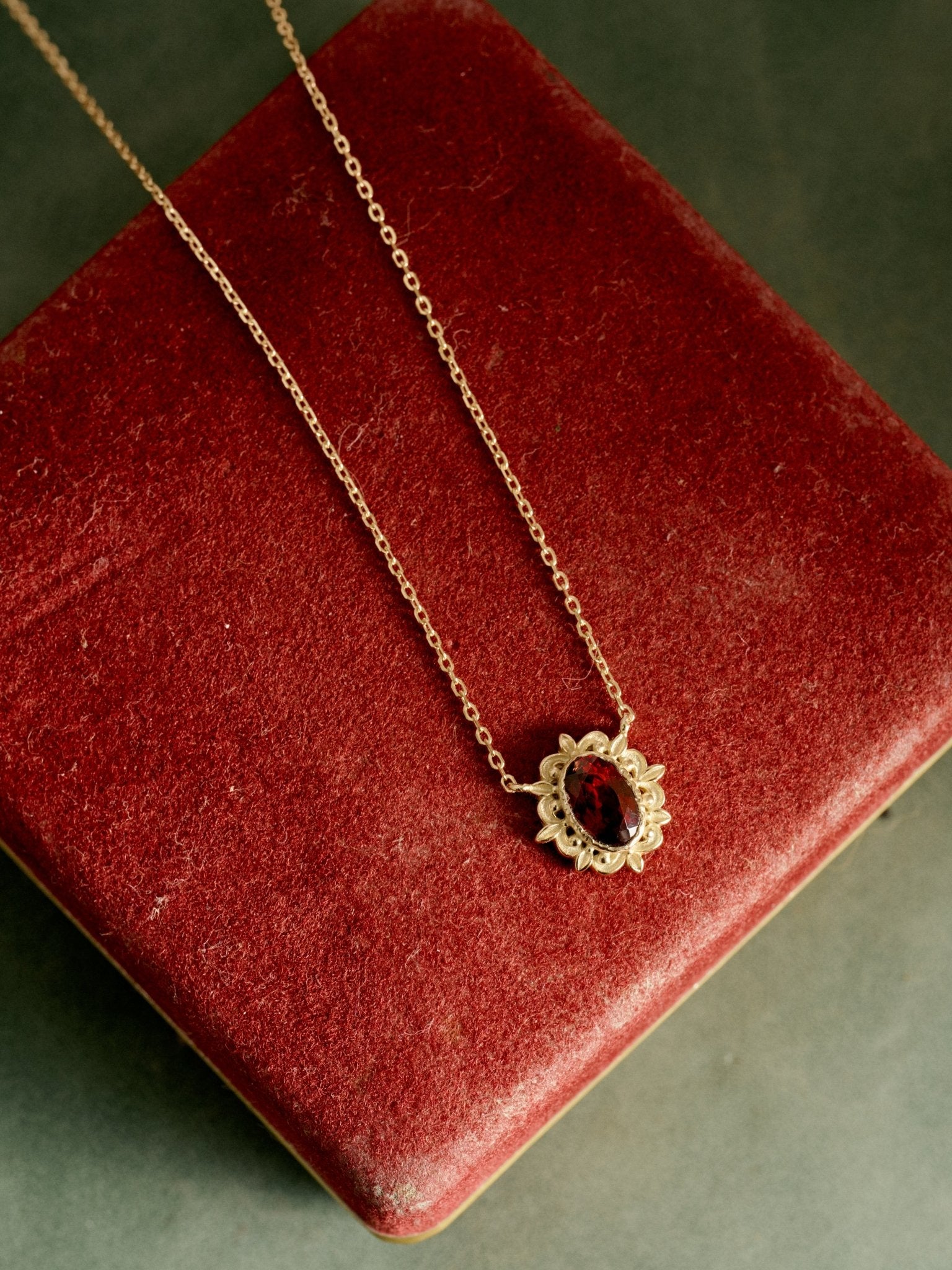 Garnet Petal Necklace - CAMELLIA