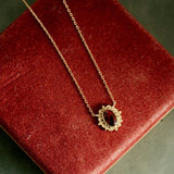 Garnet Petal Necklace - CAMELLIA