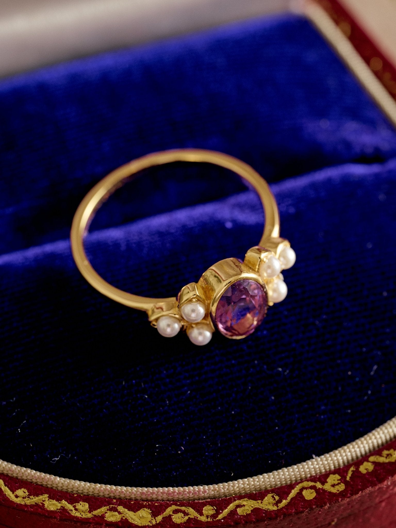 Amelie Amethyst Pearl Ring