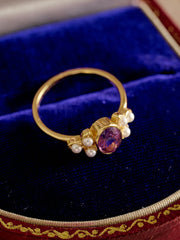 Amelie Amethyst Pearl Ring - CAMELLIA 5