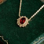 Garnet Petal Necklace - CAMELLIA