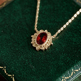 Garnet Petal Necklace - CAMELLIA