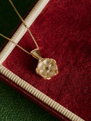 Elsa Poppy Peridot Earrings - CAMELLIA White Gold