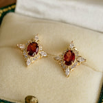 Claire Garnet Diamond Jewelry Set - CAMELLIA 5