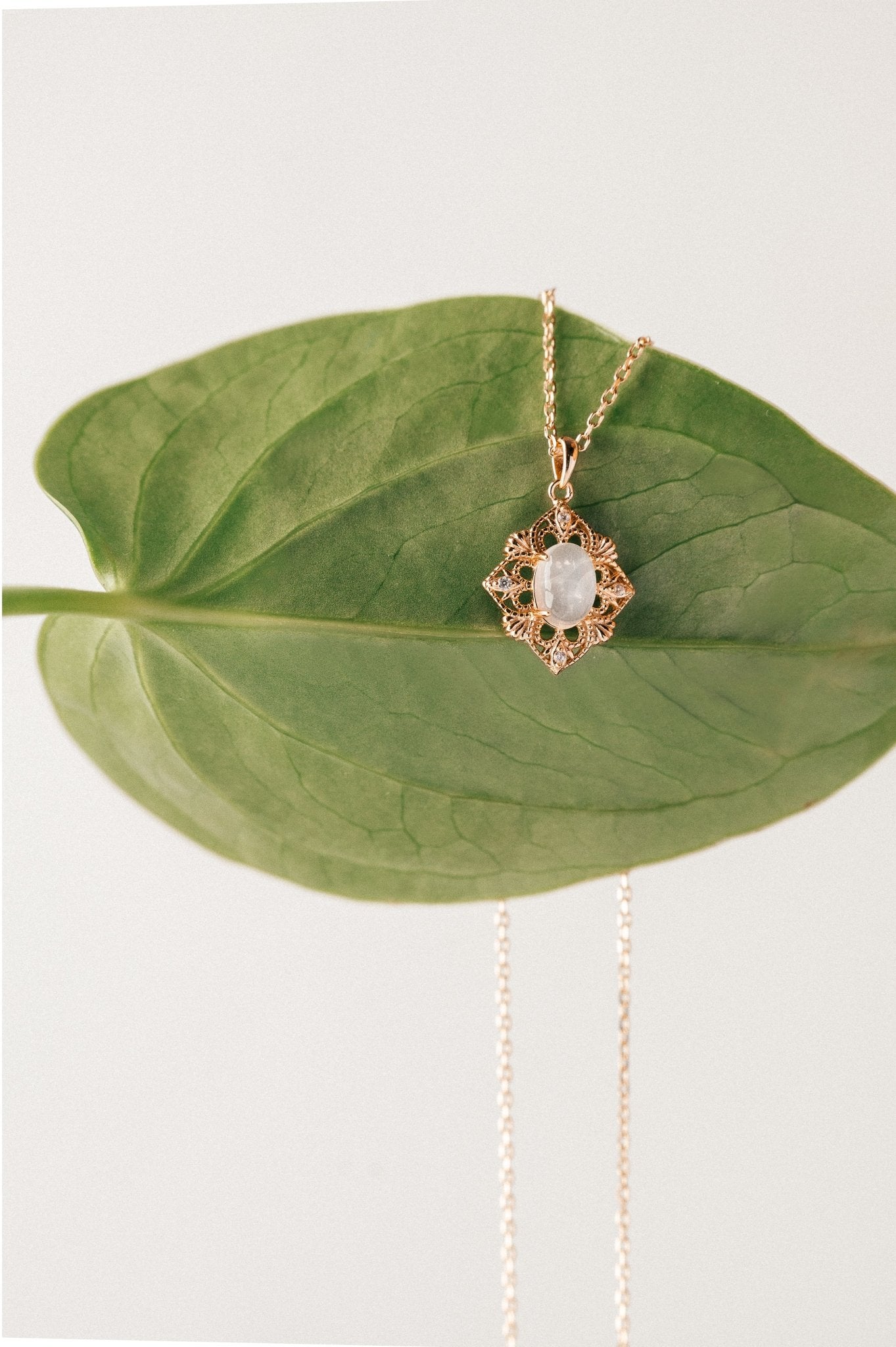 Capri Moonstone Necklace - CAMELLIA