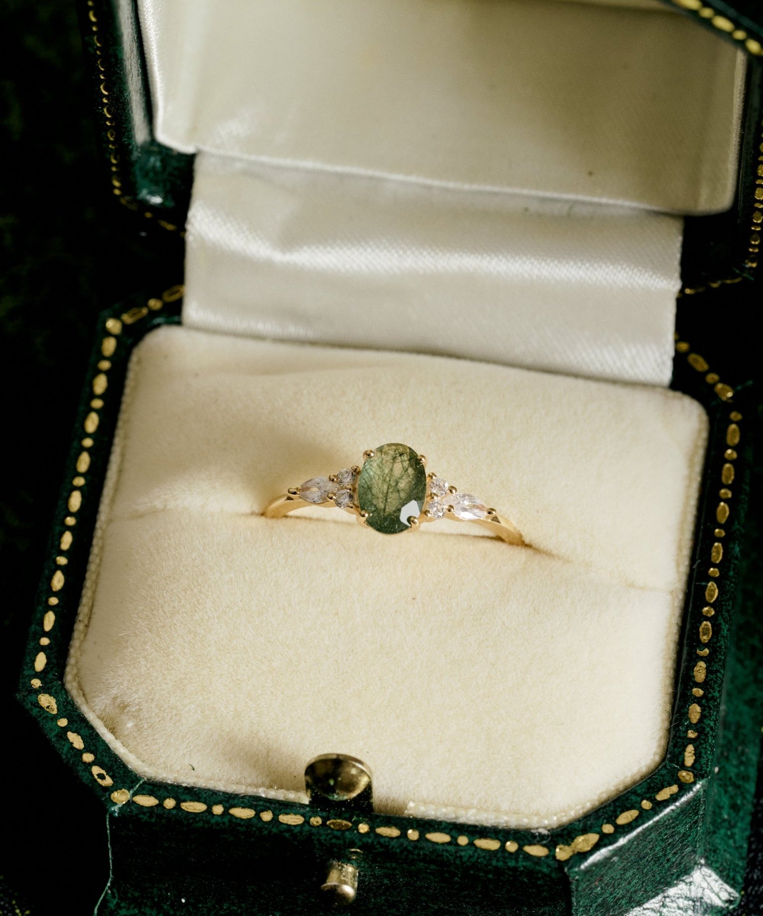 Green Rutilated Quartz Ring - CAMELLIA 5