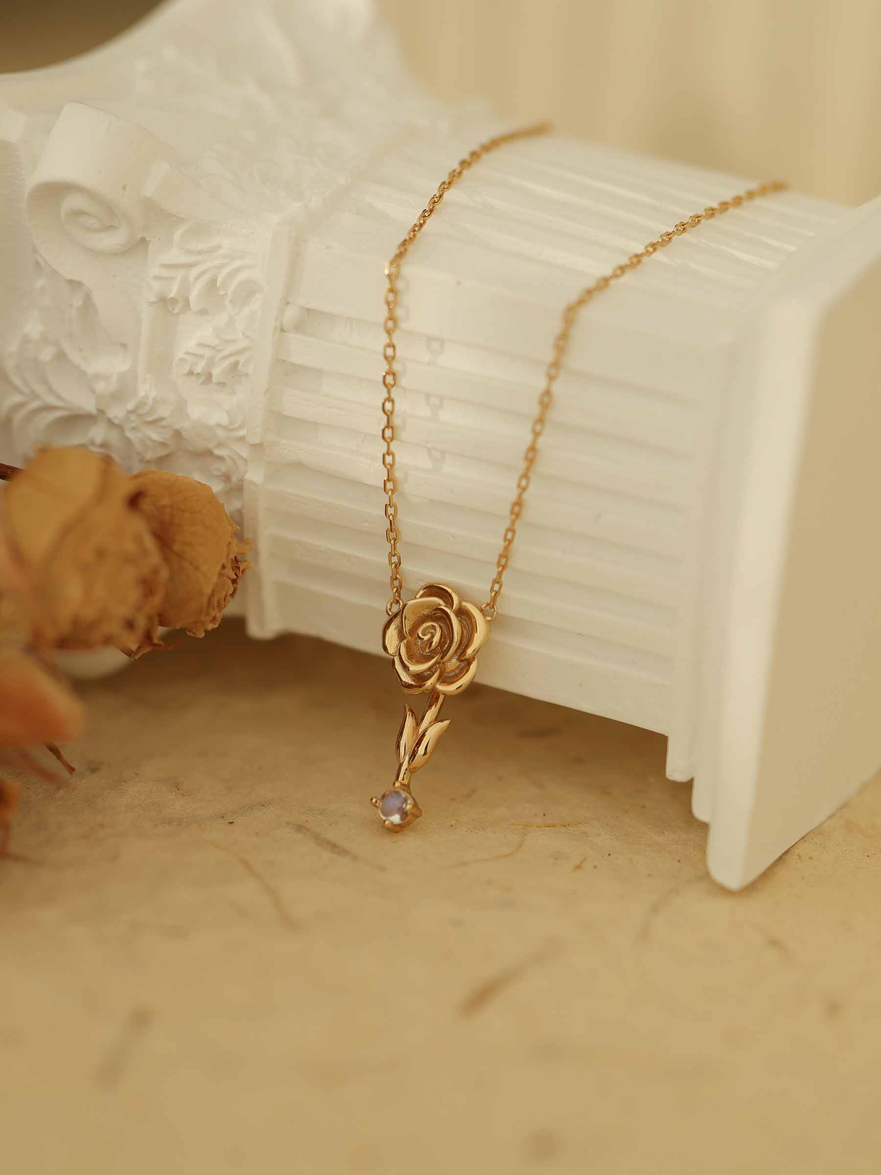 Nerissa June Rose Moonstone Necklace